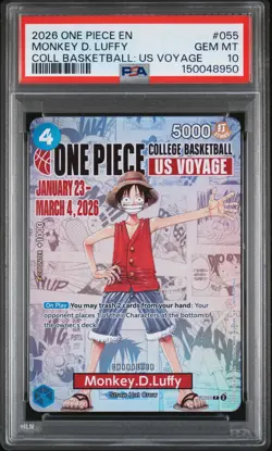 2026 ONE PIECE PROMOS COLLEGE BASKETBALL : US VOYAGE MONKEY D. LUFFY PSA 10 - Image 1