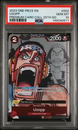 2023 ONE PIECE BANDAI PREMIUM COLLECTION 25TH EDITION #002 USOPP PSA 10 - Image 1