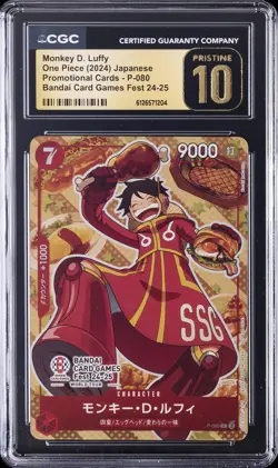 2024 ONE PIECE JPN PROMO BANDAI GAMES FEST 24-25 MONKEY D. LUFFY CGC 10 PRISTINE - Image 1