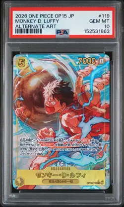 2026 ONE PIECE JPN ADVENTURE ON KAMI'S ISLAND ALT ART MONKEY D. LUFFY PSA 10 - Image 1