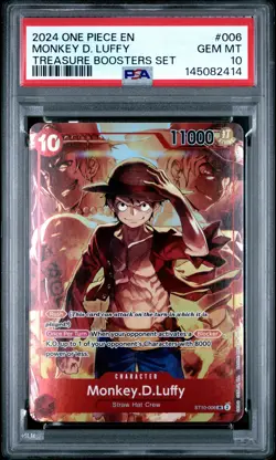 2024 ONE PIECE PROMOS TREASURE BOOSTERS SET #006 MONKEY D. LUFFY PSA 10 - Image 1