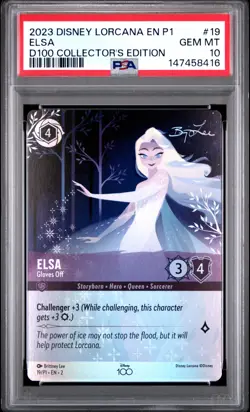 2023 DISNEY LORCANA DISNEY100 COLLECTOR'S EDITION GIFT SET PROMO #19 ELSA PSA 10 - Image 1