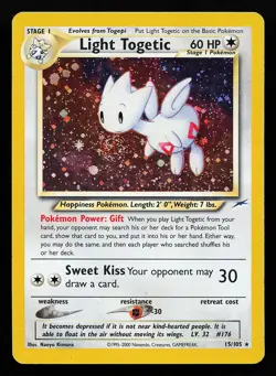 Light Togetic 15/105 Holo SWIRL Neo Destiny Pokemon Card - Image 1