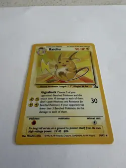 Pokemon Raichu 14/62 Fossil Holo Rare Unlimited 90 HP English Card 1999 - Image 2