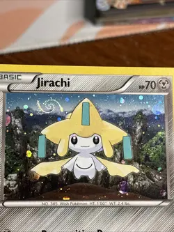 Jirachi XY195 Cosmo Perfect Swirl Pokemon XY Promo Holo Rare Card LP+ - Image 1