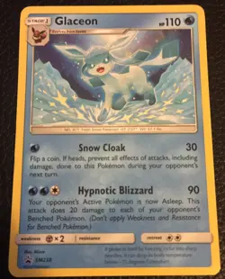 Glaceon SM238 Black Star PROMO Non-Holo Pokemon Card NM - Image 1