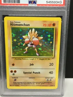 Psa 6 Hitmonchan 7/102 Base Set 1999 WOTC Holo Rare Pokemon Card Vintage Graded - Image 3