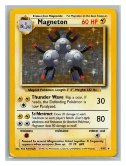 Magneton #009/102 Base Set Pokemon Trading Card TCG Nintendo 1999 - Image 1
