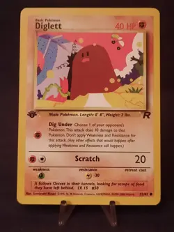 Pokemon Card Diglett 52/82 Team Rocket-1st Edition Regular VLP-NM - Image 1