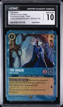 2025 DISNEY LORCANA PROMO CARDS COSTCO BUNDLE EXCLUSIVE #12 THE QUEEN CGC 10 - Image 1