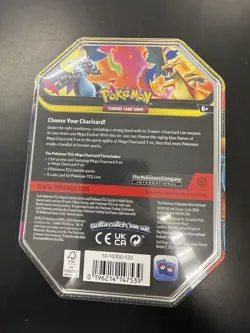 Pokemon Mega Charizard X Tin Trading Card Game Metal Multicolor 10-10300-120 NEW - Image 4