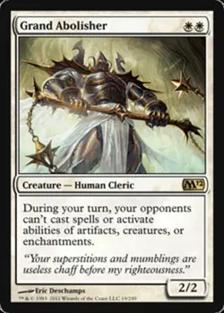 Damaged, English MTG Foil Grand Abolisher - Foil Magic 2012 Magic the Gathering - Image 1