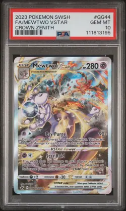 Mewtwo VSTAR GG44/GG70 PSA 10 SWSH Crown Zenith Holo Gallery Pokemon Card AA1 - Image 1