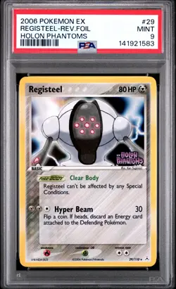 2006 POKEMON EX HOLON PHANTOMS #29 REGISTEEL-REVERSE FOIL PSA 9 - Image 1