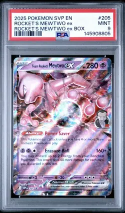 TEAM ROCKETS MEWTWO EX BOX PROMO 2025 POKEMON SVP 205 PSA 9 MINT - Image 1