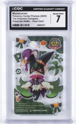 2020 POKEMON CENTER PROMOS POKE'CAFE REMIX-CLEAR CARD MEOWSCARADA CGC 7 - Image 1