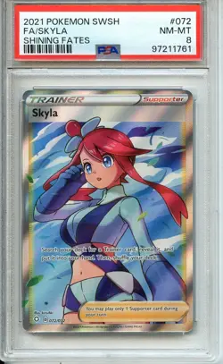 2021 TCG POKEMON SWSH SKYLA SHINING FATES #072 FA PSA 8 NM-MT - Image 1