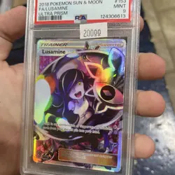 2018 Pokemon Sun & Moon Lusamine Ultra Prism PSA 9 Mint #153 - Image 1