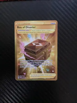 Box of Disaster Trainer 214/196 Gold Secret Rare Pokemon 2022 Lost Origin NM - Image 1