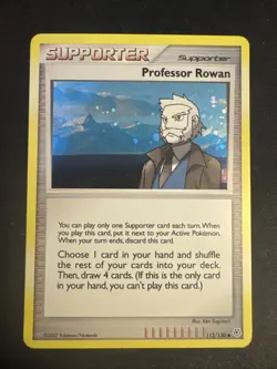 Pokemon Professor Rowan 112/130 Holo Rare Trainer Diamond & Pearl - Image 1