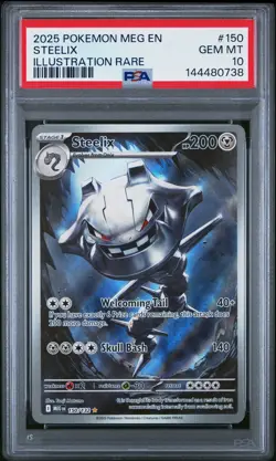 2025 POKEMON MEG EN-MEGA EVOLUTION ILLUSTRATION RARE #150 STEELIX PSA 10 - Image 1