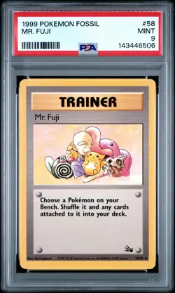1999 POKEMON FOSSIL #58 MR. FUJI PSA 9 - Image 1