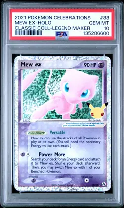 2021 POKEMON CELEBRATIONS CLASSIC COLLECTION LEGEND MAKER MEW EX #88/92 PSA 10 - Image 1