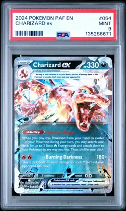 2024 POKEMON PALDEAN FATES CHARIZARD EX #054/091 ULTRA RARE HOLO PSA 9 B - Image 1