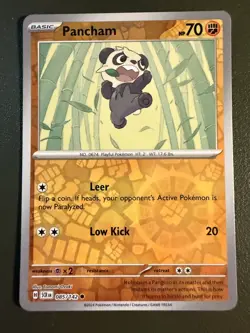 Pokemon TCG Pancham 85/142 Stellar Crown SV7 Reverse Holo NM - Image 1