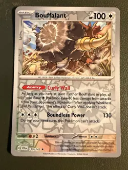 Pokemon TCG Bouffalant 119/142 Stellar Crown SV7 Reverse Holo NM - Image 1