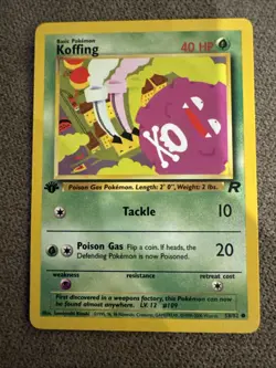 Koffing 1st Edition Pokemon Card Team Rocket 58/82 LP - Image 1