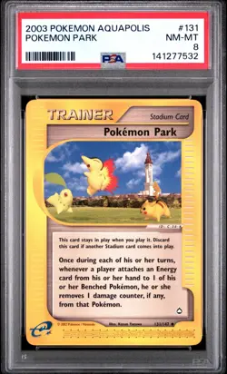 PSA 8 Pokemon Park 131/147 Aquapolis Uncommon 2003 Pikachu Cyndaquil Chikorita - Image 1