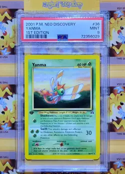 Pokemon Yanma Neo Discovery 1st Edition Non-Holo Rare 36/75 WOTC 2001 PSA 9 Mint - Image 1