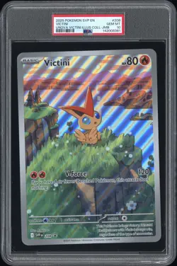 2025 POKEMON SVP UNOVA VICTINI ILLUSTRATION COLLECTION-JUMBO #208 VICTINI PSA 10 - Image 1