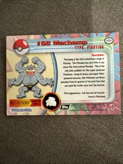 1999 Topps Pokemon TV Animation Edition Series 1 Machamp #68 - Image 2