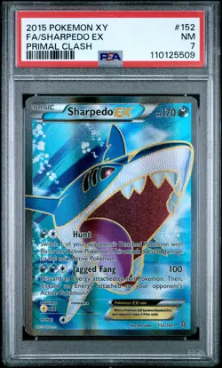 2015 POKEMON XY PRIMAL CLASH #152 FULL ART/SHARPEDO EX PSA 7 - Image 1
