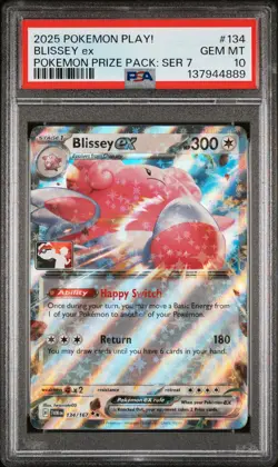 2025 POKEMON PLAY! POKEMON PRIZE PACK: SERIES 7 #134 BLISSEY EX PSA 10 - Image 1