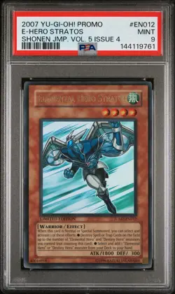2007 YU-GI-OH! PROMO SHONEN JUMP VOL. 5 ISSUE 4 ELEMENTAL HERO STRATOS PSA 9 - Image 1