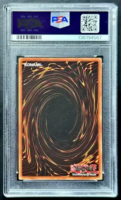 2002 Yugioh Legend Of Blue Eyes DARK MAGICIAN LOB-005 WAVY Unlimited PSA 6 EX-MT - Image 2