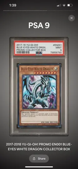 YU-GI-OH! Blue-Eyes White Dragon KACB-EN001 Limited Edition PSA 9 Holo Ultra - Image 1
