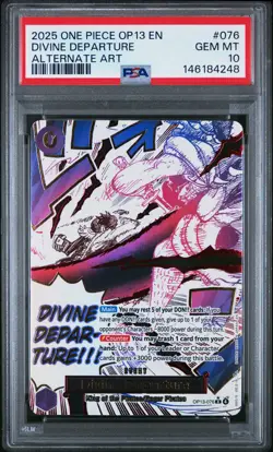 2025 ONE PIECE OP13-CARRYING ON HIS WILL ALTERNATE ART DIVINE DEPARTURE PSA 10 - Image 1