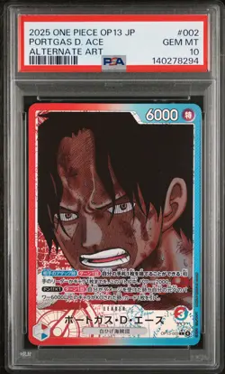 2025 ONE PIECE JAPANESE CARRYING ON HIS WILL ALTERNATE ART PORTGAS D. ACE PSA 10 - Image 1