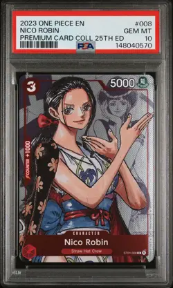 2023 ONE PIECE PREMIUM BANDAI PREMIUM COLLECTION 25TH EDITION NICO ROBIN PSA 10 - Image 1