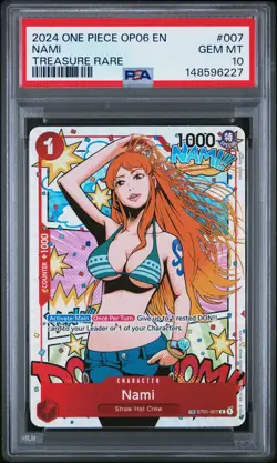 2024 ONE PIECE OP06-WINGS OF THE CAPTAIN TREASURE RARE #007 NAMI PSA 10 - Image 1