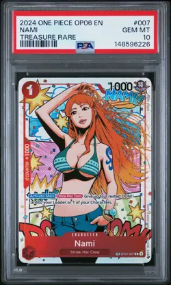 2024 ONE PIECE OP06-WINGS OF THE CAPTAIN TREASURE RARE #007 NAMI PSA 10 - Image 1
