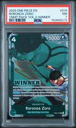 2025 ONE PIECE TOURNAMENT PACK VOL.3 WINNER #019 RORONOA ZORO PSA 7 - Image 1