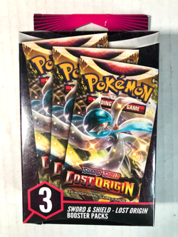 Pokemon TCG Sword & Shield LOST ORIGIN 3 Booster Packs Hanger Box Sealed NEW - Image 1