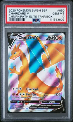 2020 POKEMON SWSH BLACK STAR PROMO 050 CHARIZARD V CHAMPION'S PATH | PSA 10 - Image 1