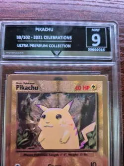 Pokemon Pikachu Celebrations Ultra Rare Collection Gold Metal 58/102 Graded Mint - Image 3