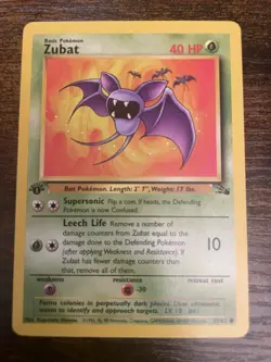 Zubat 57/64 Jungle Set 1st Edition Pokemon TCG 1999 WoTC Vintage - Image 1